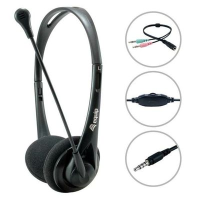 Equip Headset Klinke 245302 2m Kabel, ikro, nt. Bed. Stereo sw