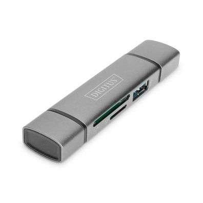 Dual Card Reader USB-C / USB 3.0, OTG (grau)
