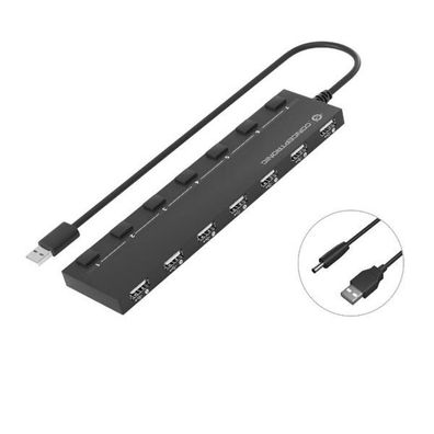 Conceptronic USB-Hub 7-Port 2.0 ->7x2.0 extra o. Netzteil sw