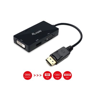 Equip Displayport->HDMI/VGA/DVI Adapter St/Bu schwarz