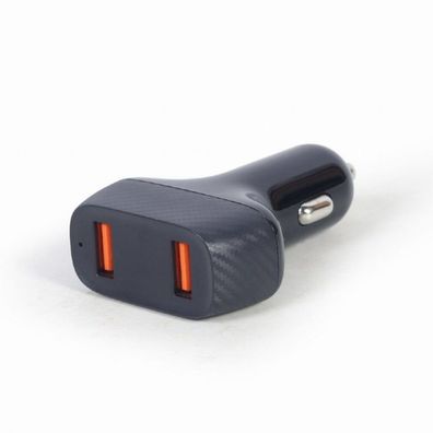 gembird USB-Autoschnellladegerät 2-Port QC3.0 / 36W schwarz