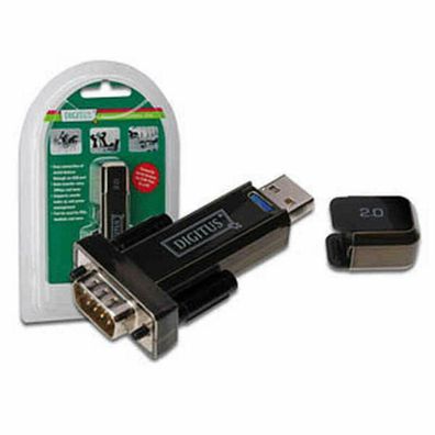 USB 2.0 Adapter, USB-A Stecker > 9-Pin seriell Stecker (schwarz, inkl. 80cm Kabel)