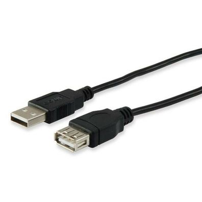 Equip USB Kabel 2.0 A -> A St/Bu 5.00m Verl. schwarz Polybeutel