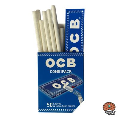 OCB BLAU Combipack: 50 Blättchen (kurz) + 50 Extra Slim Filter