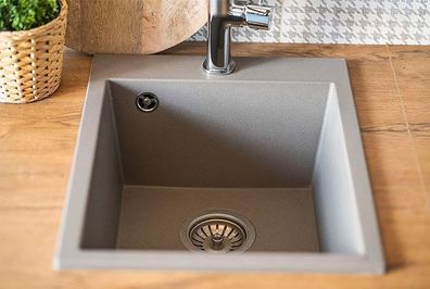 Granitspüle Küchenspüle 39x48 - Grau Einbauspüle Spülbecken -für 40cm Schrank