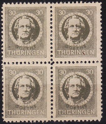 Germany Alliiert SBZ [Thüringen] MiNr 0099 AY ( * */mnh ) [03] 4er