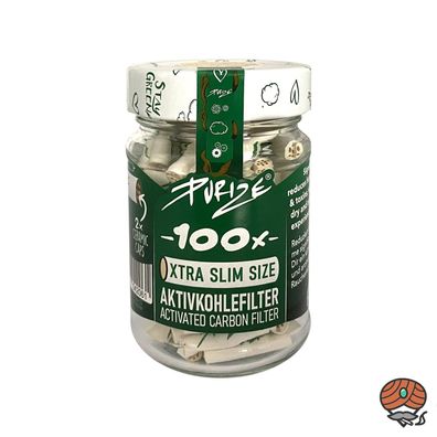 Purize Activkohlefilter XTRA SLIM weiß, 100 Stück im Glas