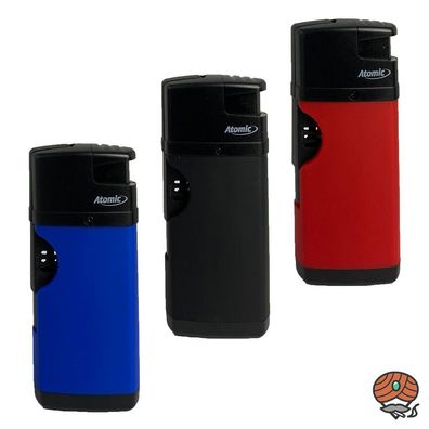 Atomic Elektronik Feuerzeug, Blaue Jetflamme, schwarz/rot/blau 1x nicht wählbar
