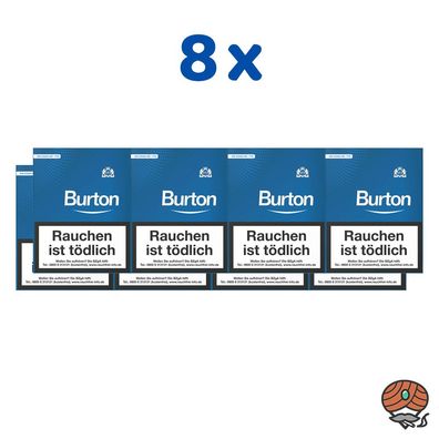 8 Stangen Burton Blau Filterzigarillos (25 Stück/ Schachtel)