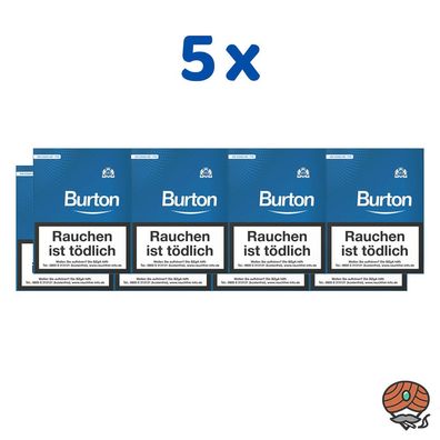 5 Stangen Burton Blau Filterzigarillos (25 Stück/ Schachtel)