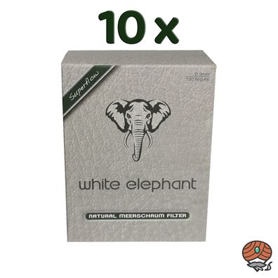10 x White Elephant Natural Meerschaum Filter à 150 Stück, 9 mm