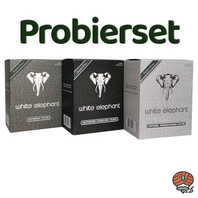 White Elephant Probierset - 3 Packungen Filter, 9mm à 150 Stück