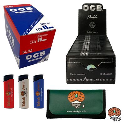 OCB Premium Double Paper kurz + Slim Filter 6mm, Feuerzeuge, Tabaktasche