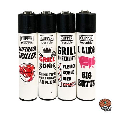 Clipper Reibradfeuerzeuge Slogan #29, Lighter, 4 Stück