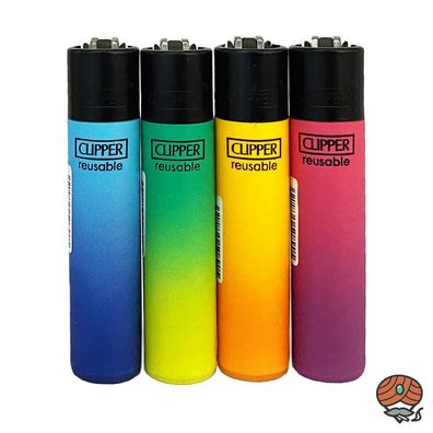 Clipper Reibradfeuerzeuge Metallic Gradient #4, Lighter, 4 Stück