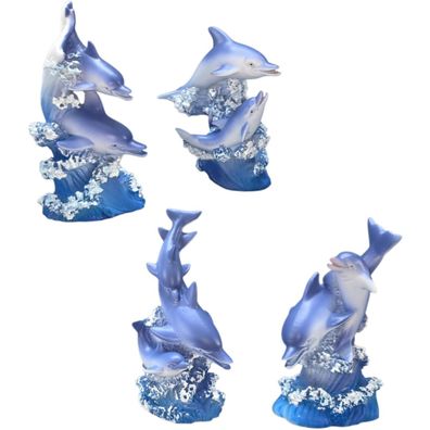 4er Set je 2 Delfine spielen im Wasser