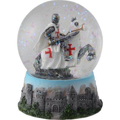 Kleine Kreuzritter Schneekugel Ritter auf Pferd