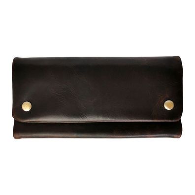 Tortuga Verde Tabakbeutel / Drehertasche Leder dunkelbraun