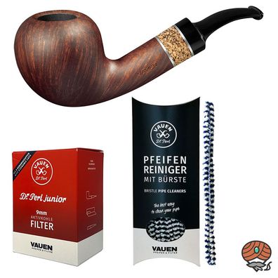 VAUEN Pfeife Burgund 1613, dunkelbraun, matt, 9mm Filter - Angebot mit Zubehör