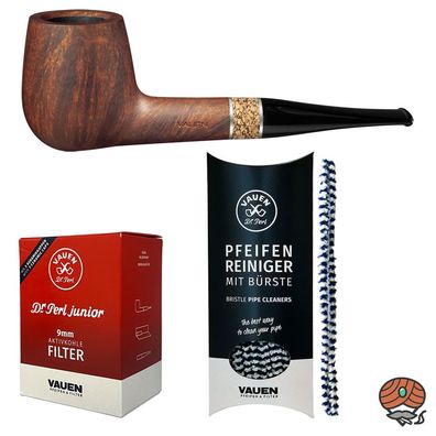 VAUEN Pfeife Burgund 1675, dunkelbraun, matt, 9mm Filter - Angebot mit Zubehör