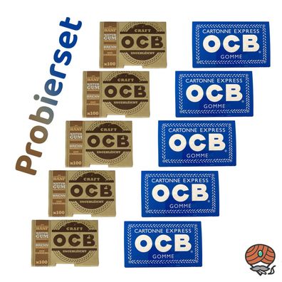 OCB Blättchen Probierset 5x Craft + 5x Blau Doppel je 100 Blatt
