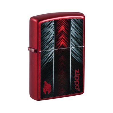 Zippo Benzin-Feuerzeug Candy Apple Red + Grey Zippo-Design, unbefüllt 60006143