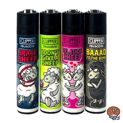 Clipper Reibradfeuerzeuge SHEEP, 4 Stück