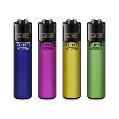 Clipper Reibradfeuerzeuge Crystal #9, 4 Stück