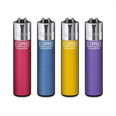 Clipper Reibradfeuerzeuge Metallic #5, 4 Stück