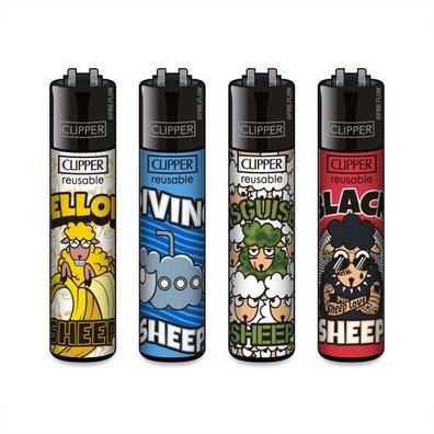 Clipper Reibradfeuerzeuge ANIMAL LIFE #4, 4 Stück