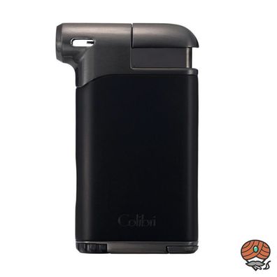 Colibri * Pacific II* Feuerzeug schwarz/gunmetal mit Pfeifenstopfer