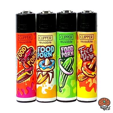 Clipper Reibradfeuerzeuge FOOD PORN, 4 Stück
