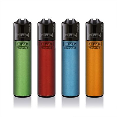 Clipper Reibradfeuerzeuge Crystal #8, 4 Stück