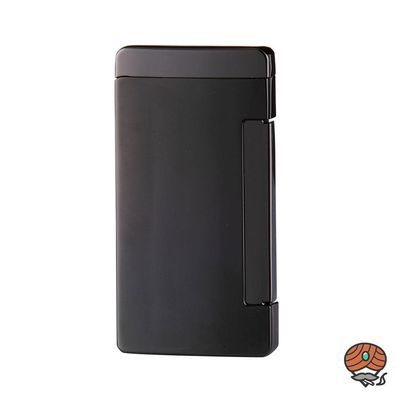 Eurojet C Flat Feuerzeug mit breiter Flamme, poliert dunkelgrau