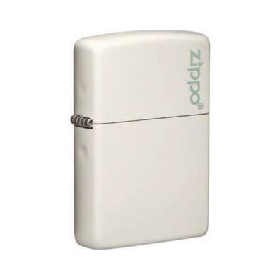 Zippo Benzin-Feuerzeug weiß mit Zippo Schriftzug, leuchtet im Dunkeln, unbefüllt