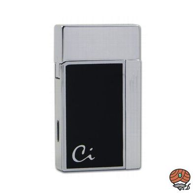 Caseti Feuerzeug Soleil Jet, schwarz/chrom