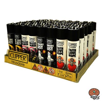 Clipper Reibradfeuerzeuge Slogan #45, Würfel 48 Stück