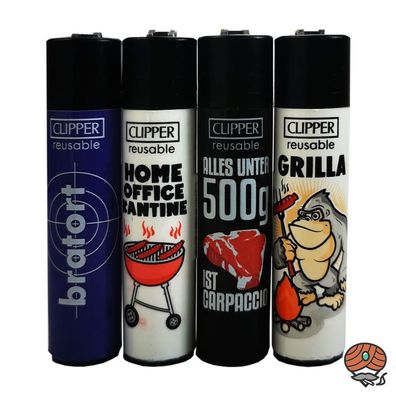 Clipper Reibradfeuerzeuge Slogan #43, 4 Stück