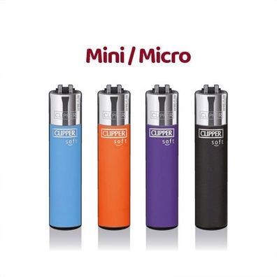 Clipper Micro / Mini Reibradfeuerzeug SOFT TOUCH #3, 4 Stück