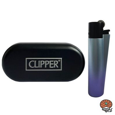 Clipper Metal Iconic Gradient Lila Reibradfeuerzeug in der Metallbox