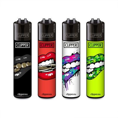 Clipper Reibradfeuerzeuge Lips, Lighter, 4 Stück