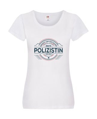 Geprüft und sicher: Polizistin | Beruf Polizei Damen Shirt Weiß