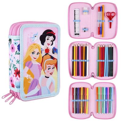 Federtasche gefüllt | Disney Princess | Kinder Federmappe Stifte-Etui