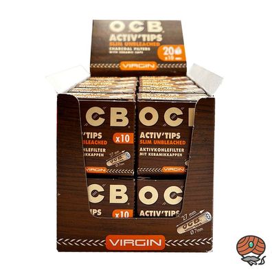 1 Box OCB Activ Tips Slim Unbleached Ø 7mm - 20 Pack je 10 Filter