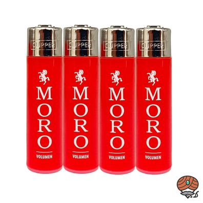 Clipper Micro / Mini Reibradfeuerzeuge MORO Volumen, 4 Stück
