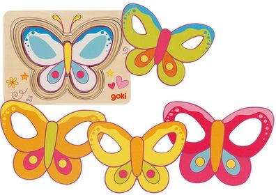 Schichtenpuzzle Schmetterling aus Holz, 5tlg