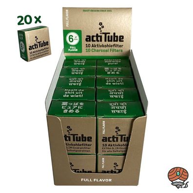 ActiTube Aktivkohlefilter Extra Slim, 6 mm 20x 10 Stück