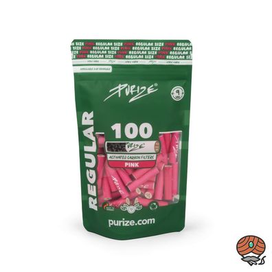 Purize Aktivkohlefilter, 100 Stück Regular pink