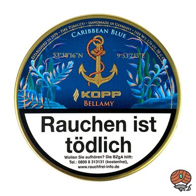Kopp Bellamy Pfeifentabak 50g Dose Caribbean Blue