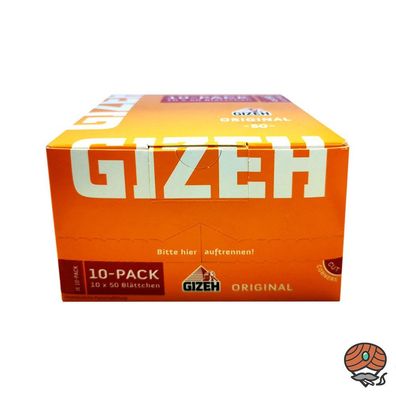 Gizeh Original Orange Blättchen, 10 Päckchen mit jeweils 10 Heften à 50 Blatt